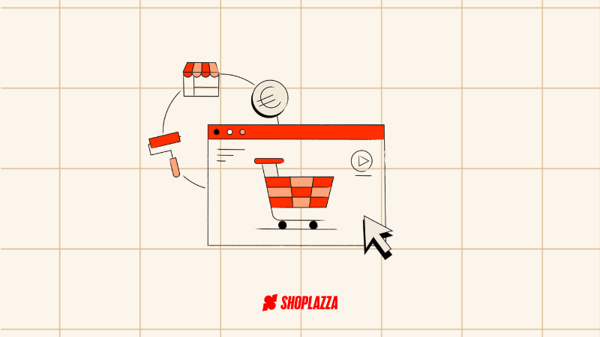 Our conclusion picture, with an illustration of a shopping cart in red, and the Shoplazza logo.
