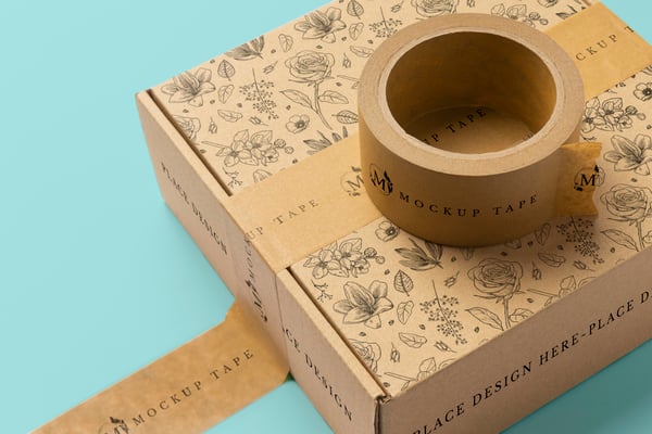 Photo from the article about green marketing shows a cardboard box, sealed with paper tape, as an example of eco-friendly packages.
