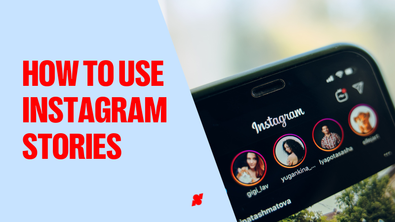 Cover image shows the words "how to use instagram stories", together with Shoplazza's icon. On the right side of the image, there's a photo of an iPhone with the Instagram app open, and the picture focuses on the top of the screen where the Instagram Stories are.
