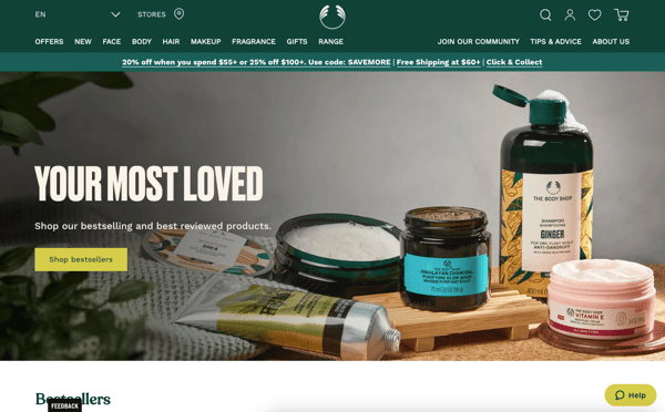  In order to give examples of what an e-business is we brought the image of The Body Shop website, representing online marketplaces.